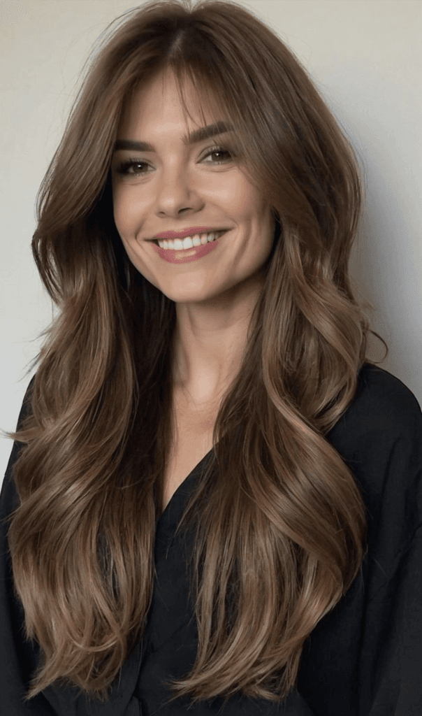 Haircut trends 2026 - Curtain Bangs with Long Layers