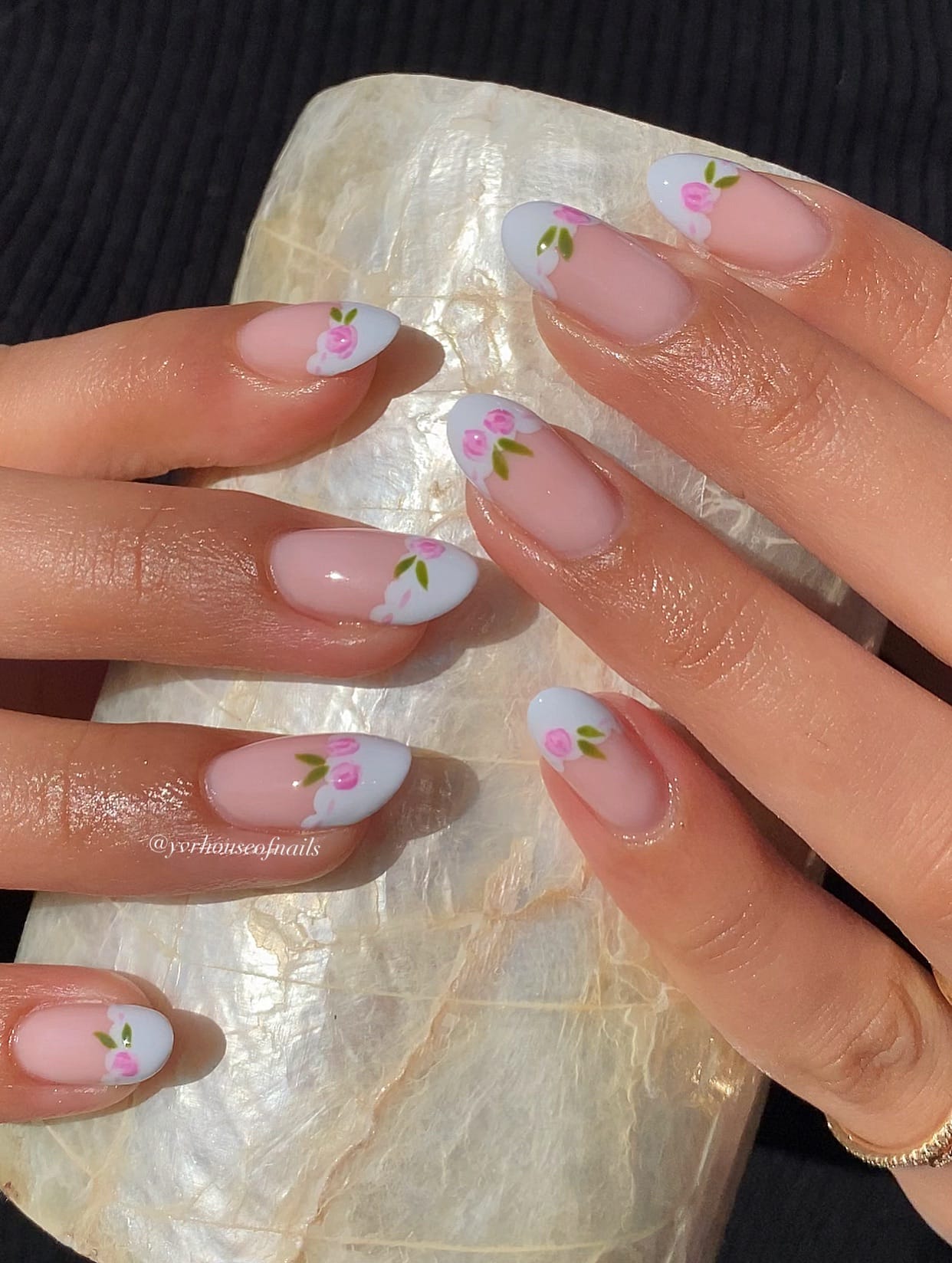 Easter Nails - Floral French Tip