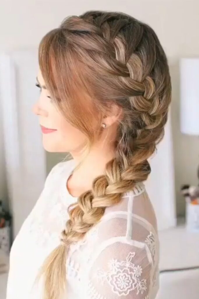 a romantic back to school hairstyles braids called side braid