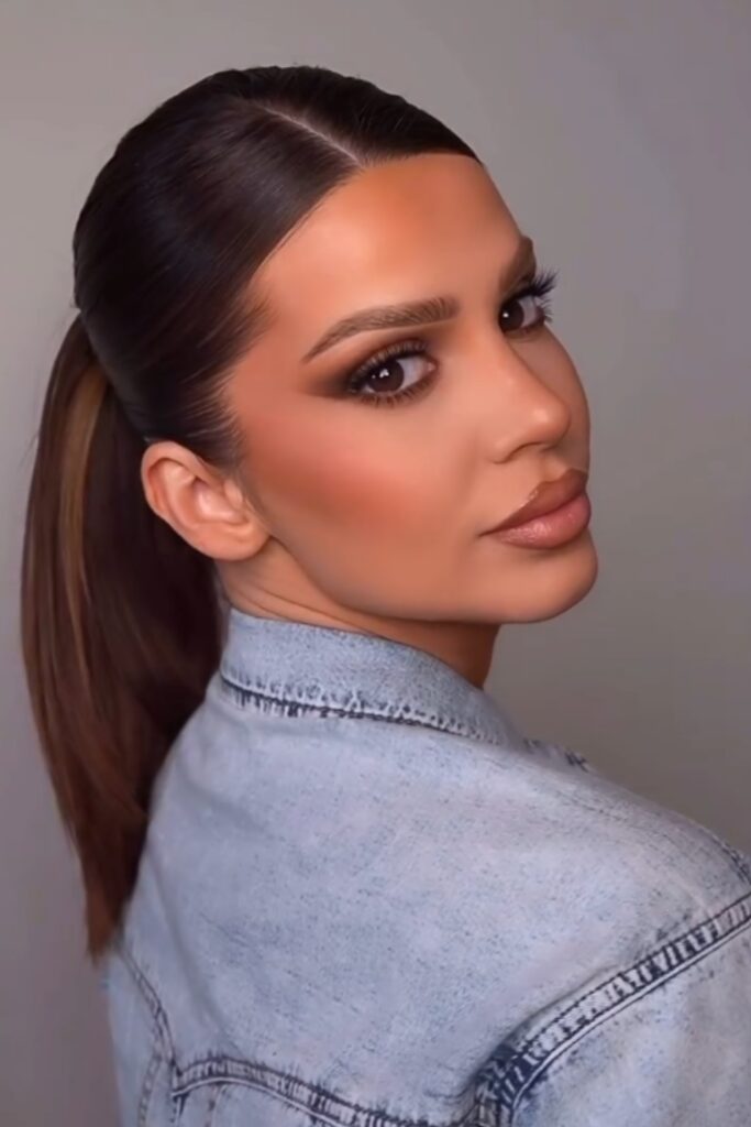 one of the best hairstyle ideas for back to school is a sleek ponytail