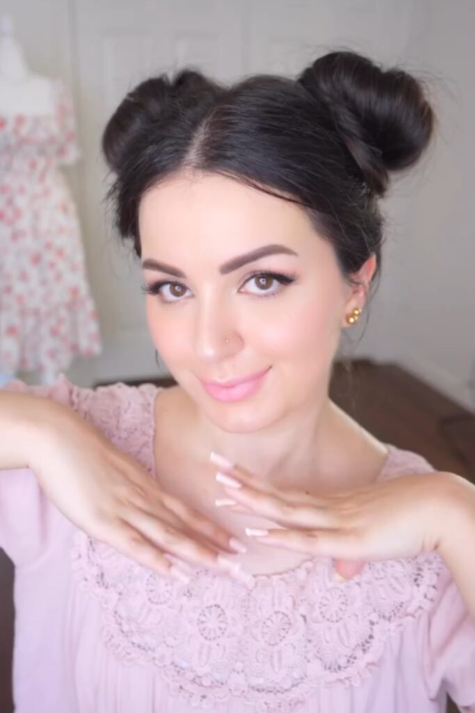double buns, one of the most fun and cute back to school hairstyle